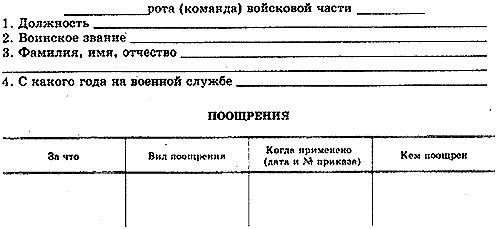 Служебная карточка военнослужащего образец